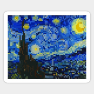 Pixely Starry Night Sticker